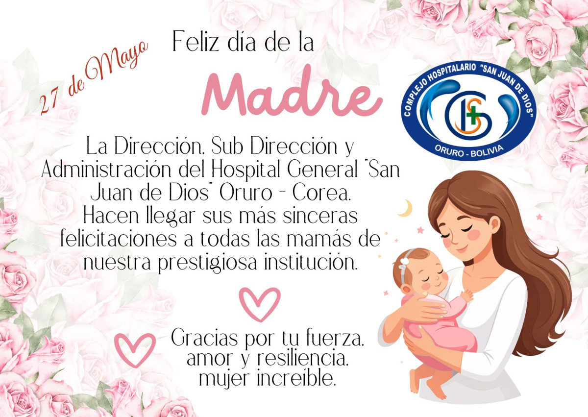 Tarjeta Día De La Madre Horizontal Ilustrada Floral Rosa